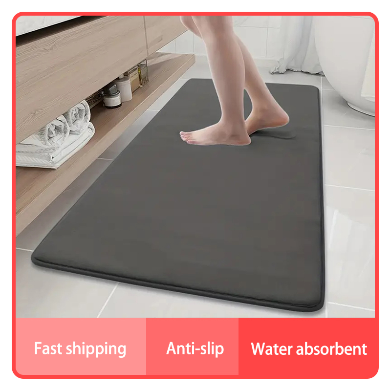 Bamboo Bath Mat - large-sized bathroom anti-skid floor mat anti-skid