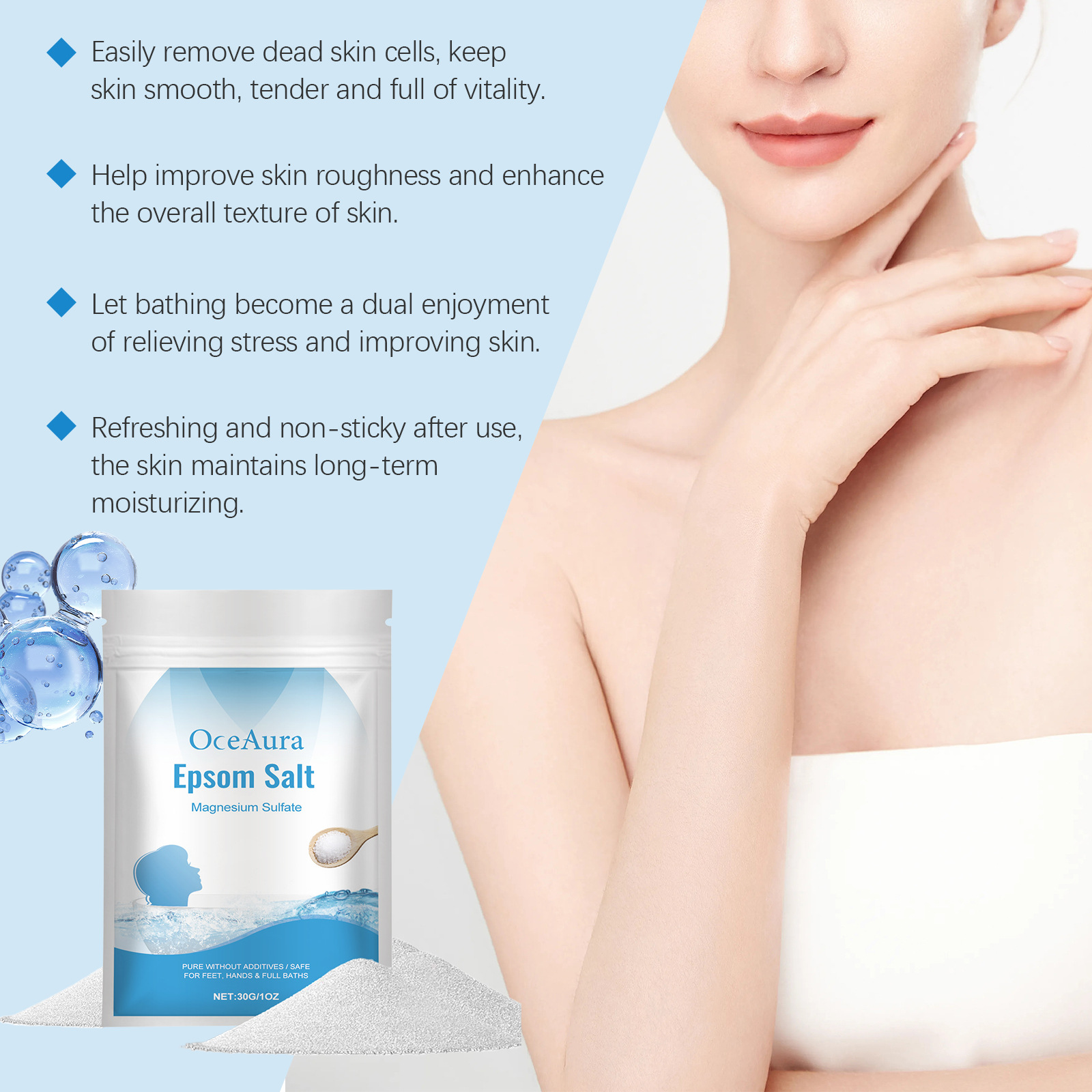 OceAura Epsom Salt Bath Stress - огляд і ціна Bath Salts Magnesium