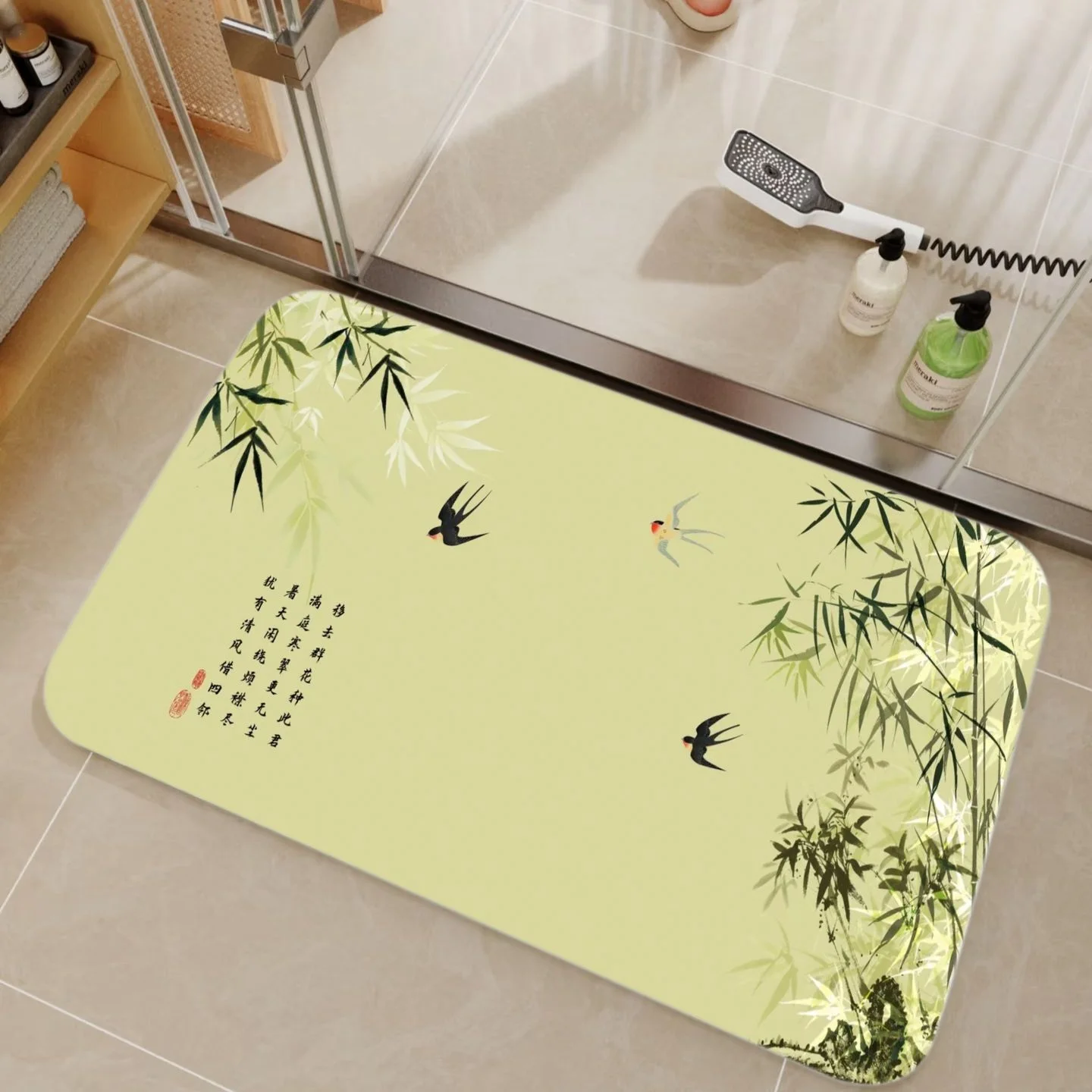 VIKAMA Bamboo & Chinese Callig - огляд і ціна Bamboo Bath Mat