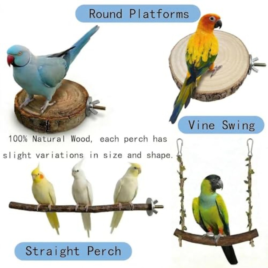 8PCS natural wood bird perches - огляд і ціна Health & Wellness Unlimited